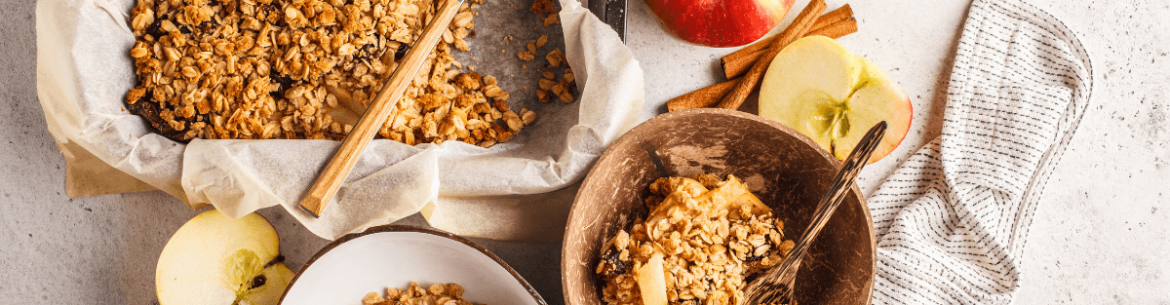 Crumble aux pommes et flocons d'avoine