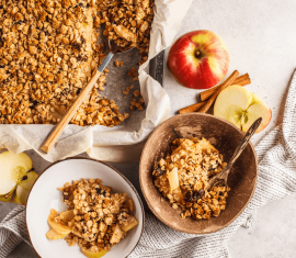 Crumble aux pommes et flocons d'avoine