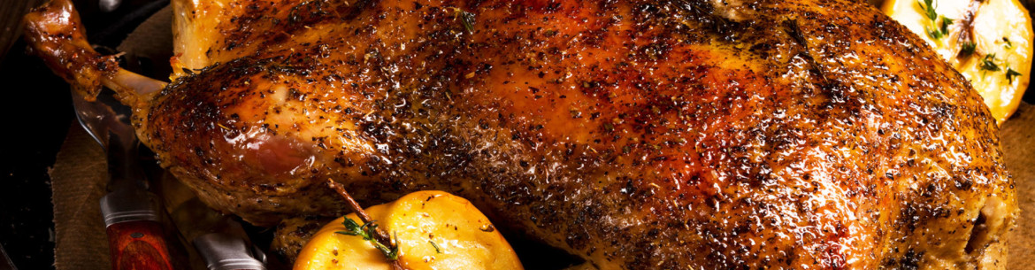 Canard farci aux pommes