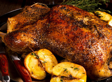 Canard farci aux pommes